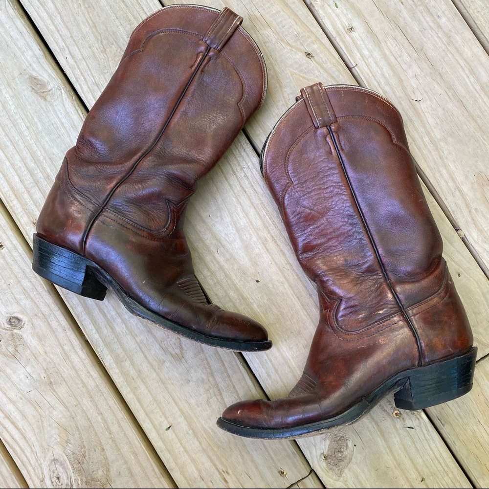 Tony Lama | Brown Leather Western Boots 9 D